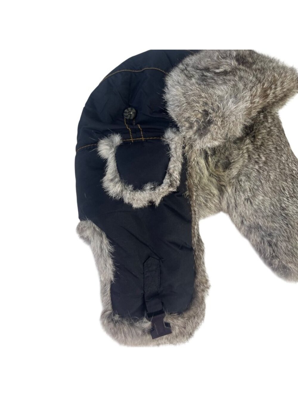 Mad Bomber Rabbit Fur Winter Trapper Hat XL Black Gray - Picture 2 of 8